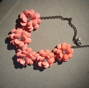 J.Crew Coral Flower Necklace